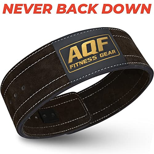 Aqf Cinturon Lumbar Gimnasio, 4 10.2 cm Amplio Cuero Acolchado Faja Lumbar, Cinturones Hombre Mujer Levantamiento Palanca Hebilla (M, Negro) Reacondicionado For Cheap