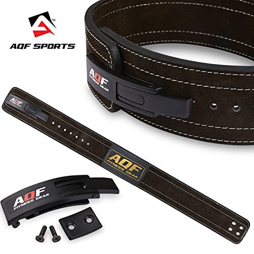 Aqf Cinturon Lumbar Gimnasio, 4 10.2 cm Amplio Cuero Acolchado Faja Lumbar, Cinturones Hombre Mujer Levantamiento Palanca Hebilla (M, Negro) Reacondicionado For Cheap