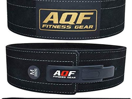 Aqf Cinturon Lumbar Gimnasio, 4 10.2 cm Amplio Cuero Acolchado Faja Lumbar, Cinturones Hombre Mujer Levantamiento Palanca Hebilla (M, Negro) Reacondicionado For Cheap