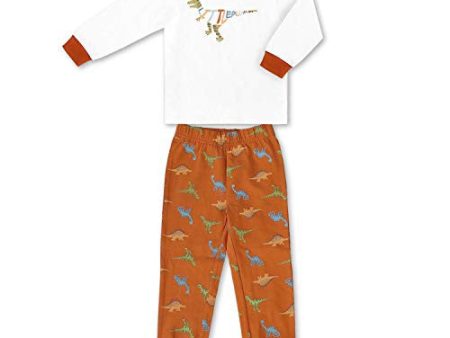 Ashion Pijama de manga larga para niño, diseño de excavadora de bomberos blanco y naranja 6 Años For Sale