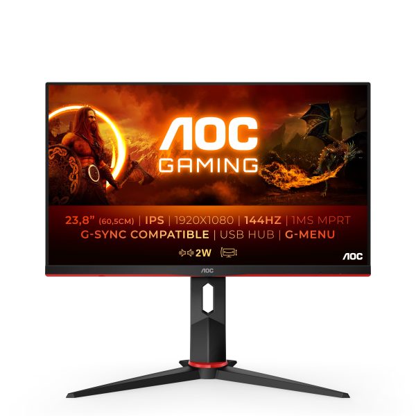 AOC Gaming 24G2U 23.8 FHD IPS 1ms 144Hz FreeSync Monitor Gaming (Manchas en Pantalla) Reacondicionado Fashion